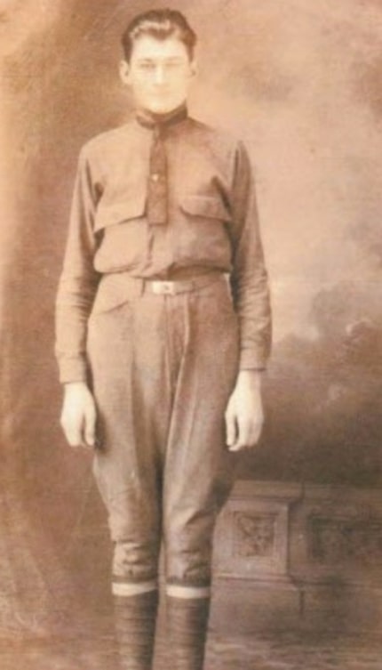 Elbert Knox in his World War I U.S. Army uniform, c. 1919-20.