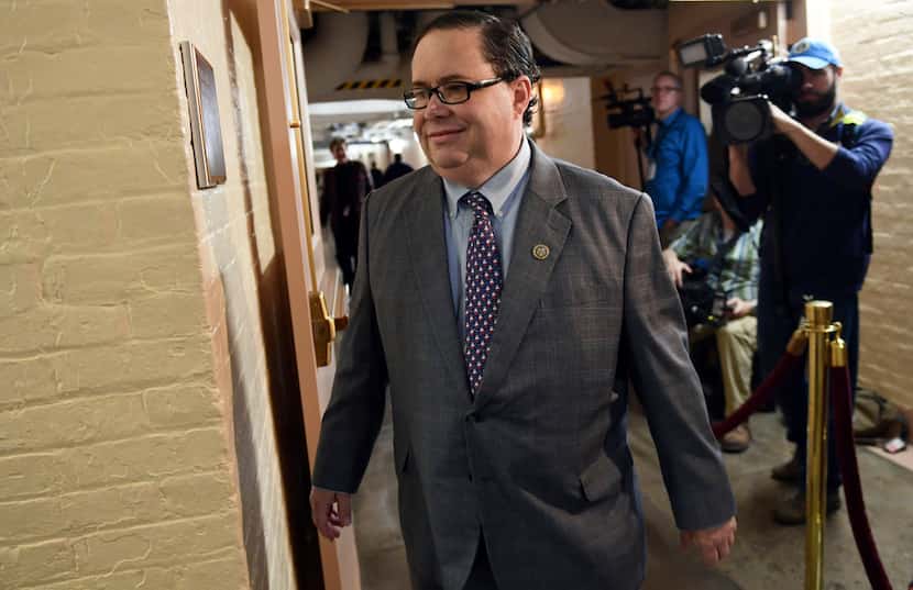 U.S. Rep. Blake Farenthold, R-Corpus Christi, arrives for a meeting of House Republicans on...