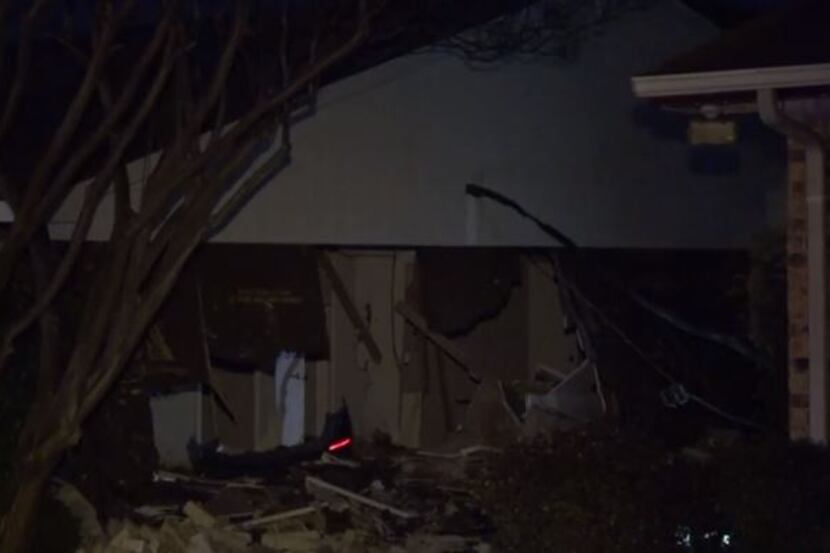 A home in Lake Highlands suffered extensive damage after a stolen car crashed into in...