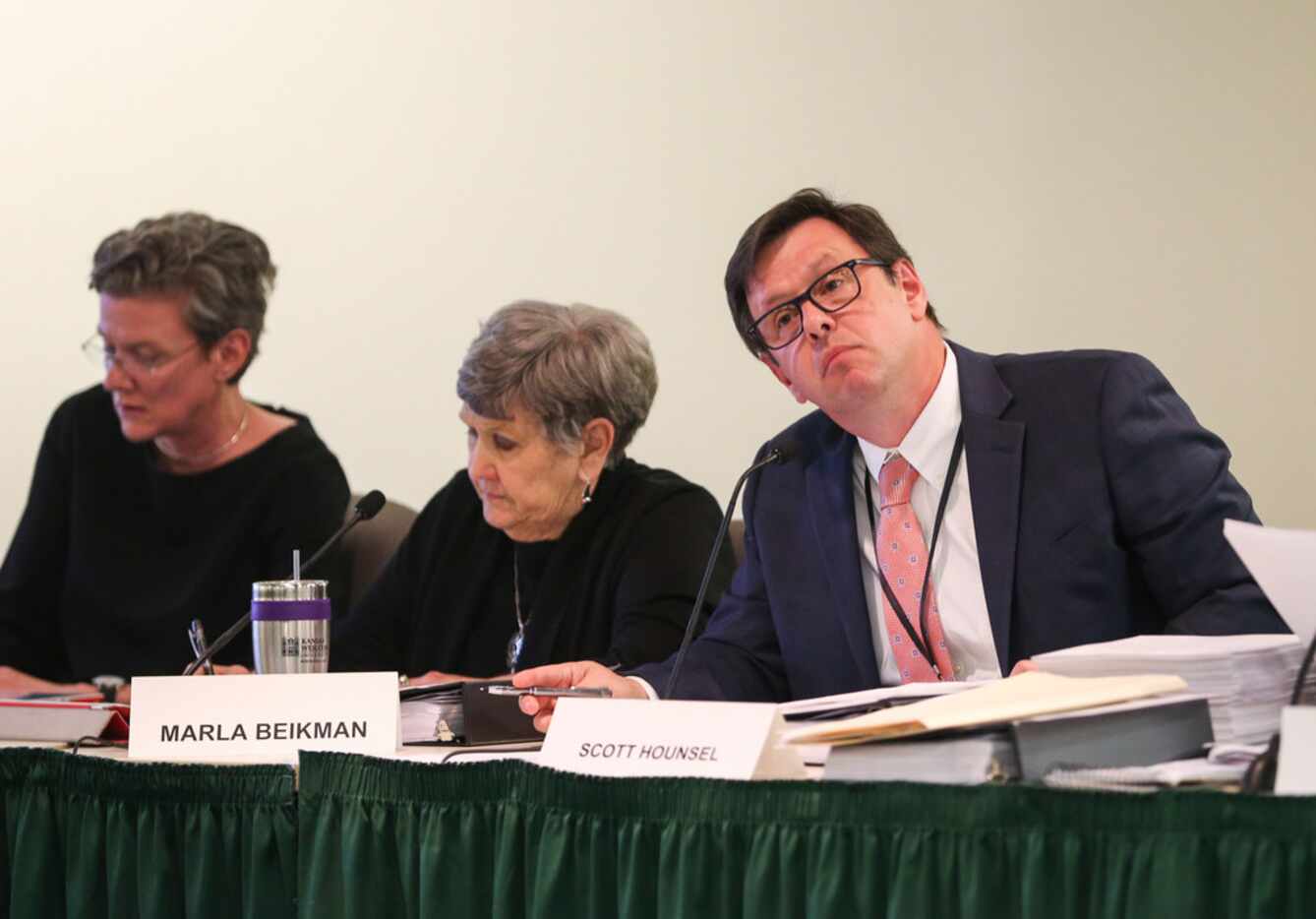 Chairman Scott Hounsel listens to testimony during a meeting of the Board of Adjustment on...