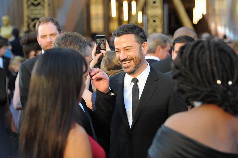 Jimmy Kimmel  arrives on the red carpet for the 88th Oscars on February 28, 2016 in...