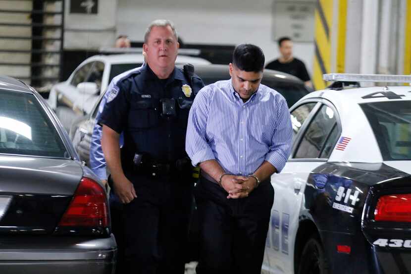 Wesley Mathews, father of Sherin Mathews, arrived at the Lew Sterrett Justice Center after...