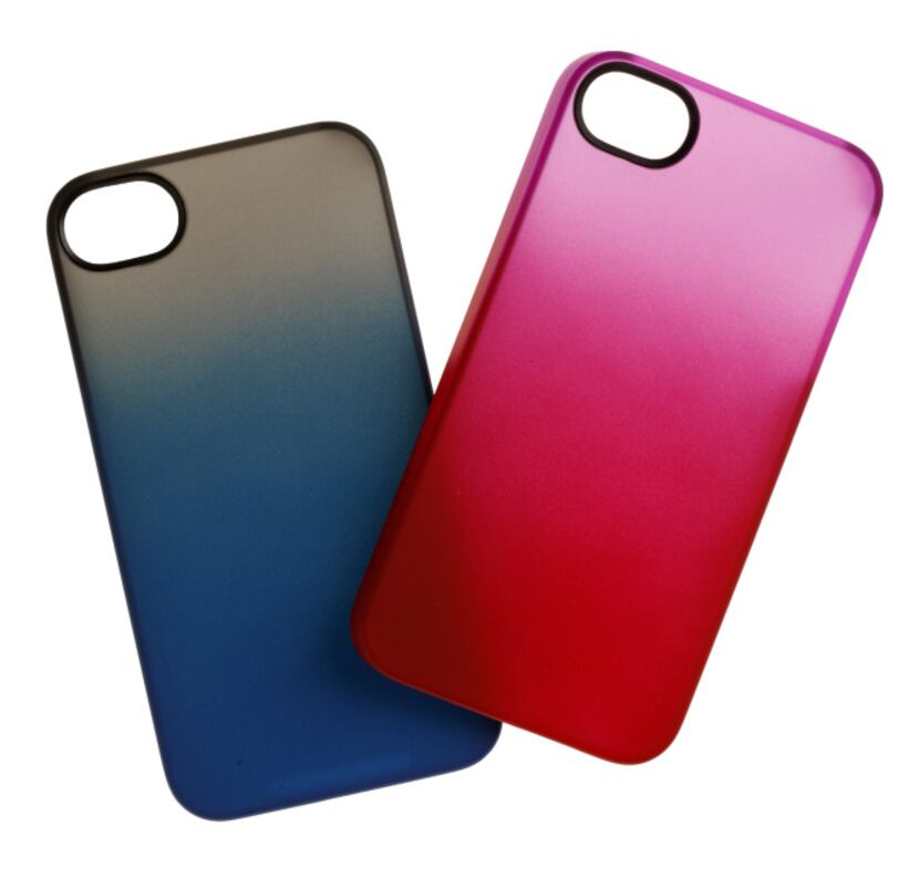 Snap the two-tone trend on a cell phone with a Belkin “Essential 063” iPhone 4S gradient...