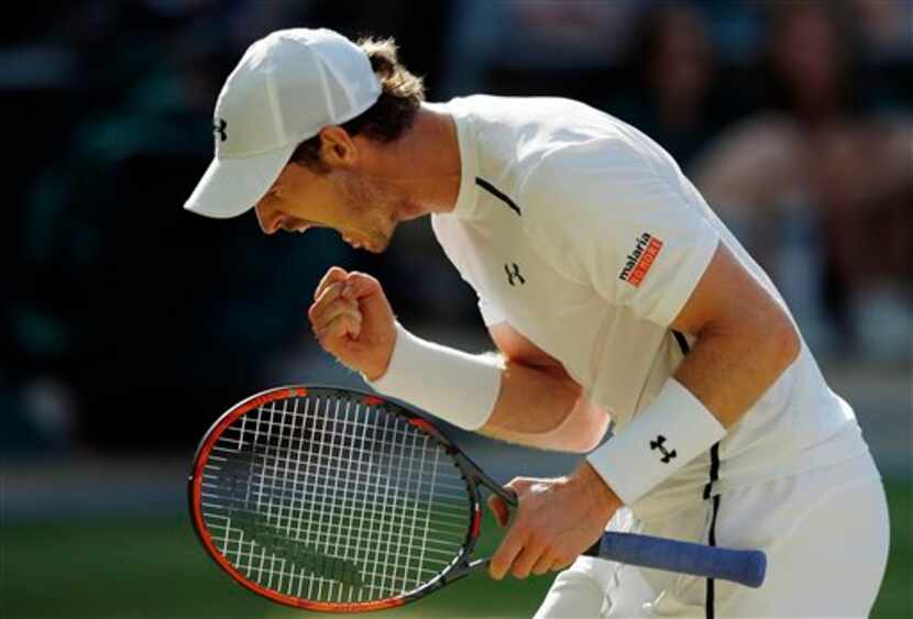 Andy Murray festeja un punto durante su triunfo ante Tomas Berdych en las semifinales de...