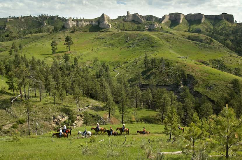 Horseback riding is a popular activity at Nebraska's Fort Robinson State Park, a former...
