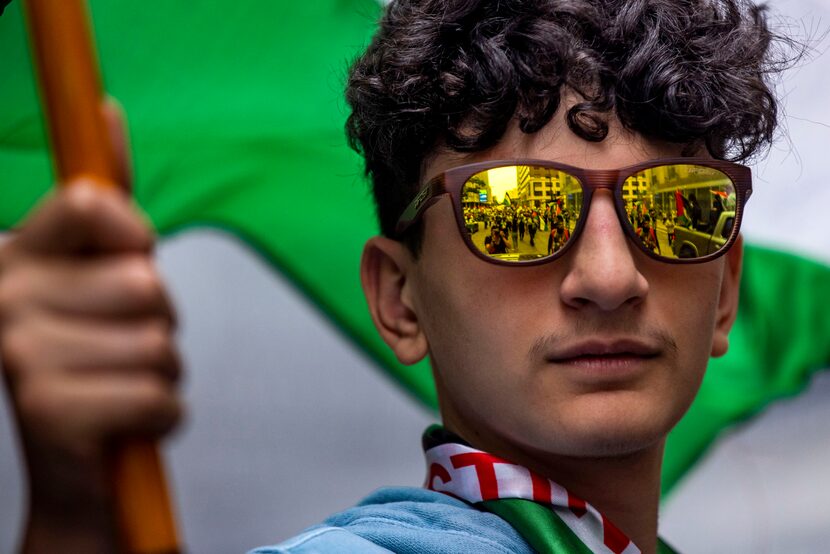 Hamzah Kayyas, 15, was among many young people who turned out on Sunday.