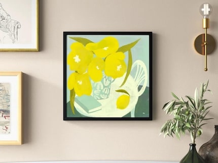 Yellow Flowers And Lemon by StudioM, $155; available in multiple sizes