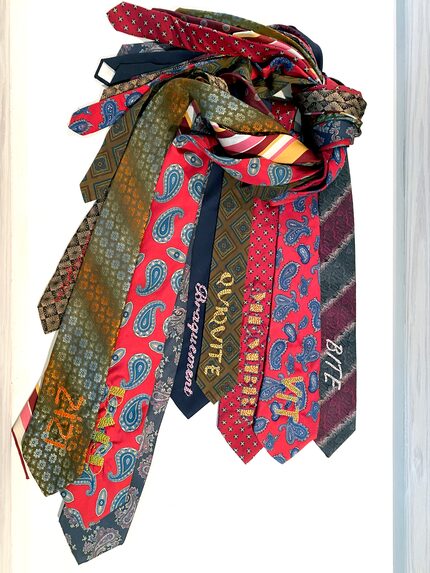 Kaleta Doolin created "The Dirty Dozen" in 2019, using hand-embroidered ties. Doolin has...