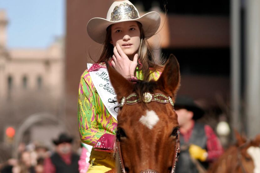 Mckenna Wiler rides in the 2014 Fort Worth Stock Show & Rodeo's All Western Parade in...