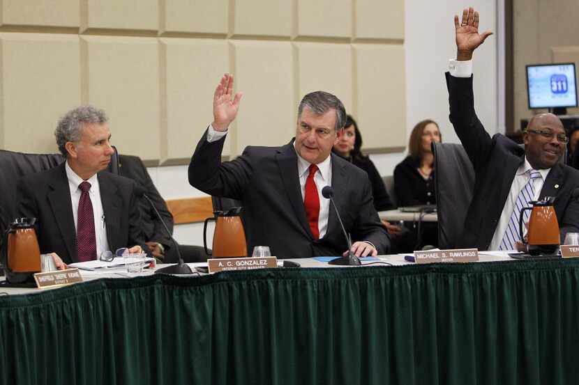  The day the city council, including Dallas Mayor Mike Rawlings and mayor pro tem Tennell...
