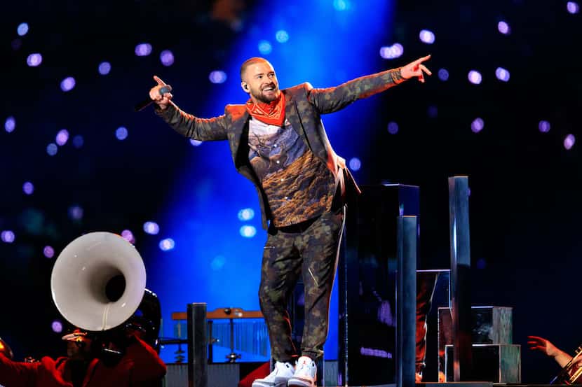 Recording artist Justin Timberlake performs onstage during the Pepsi Super Bowl LII Halftime...