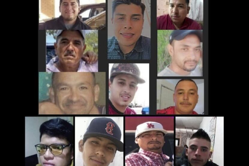 A poster of 14 migrants whio have gone missing in the deseet of Chihuahua between September...