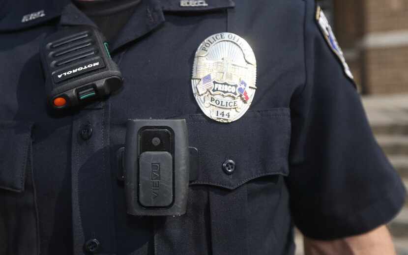 Frisco school resource Officer Jerry Varner wore a body camera at Liberty High School in 2015.