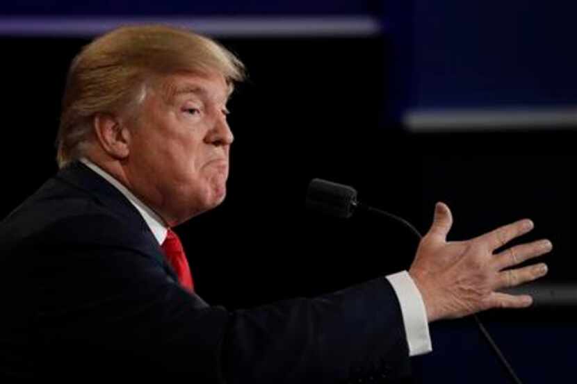 El candidato republicano Donald Trump durante el tercer debate presidencial (AP)

