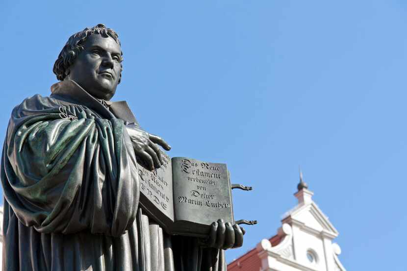 The monument of Martin Luther in Wittenberg, Germany, was the first public monument of the...