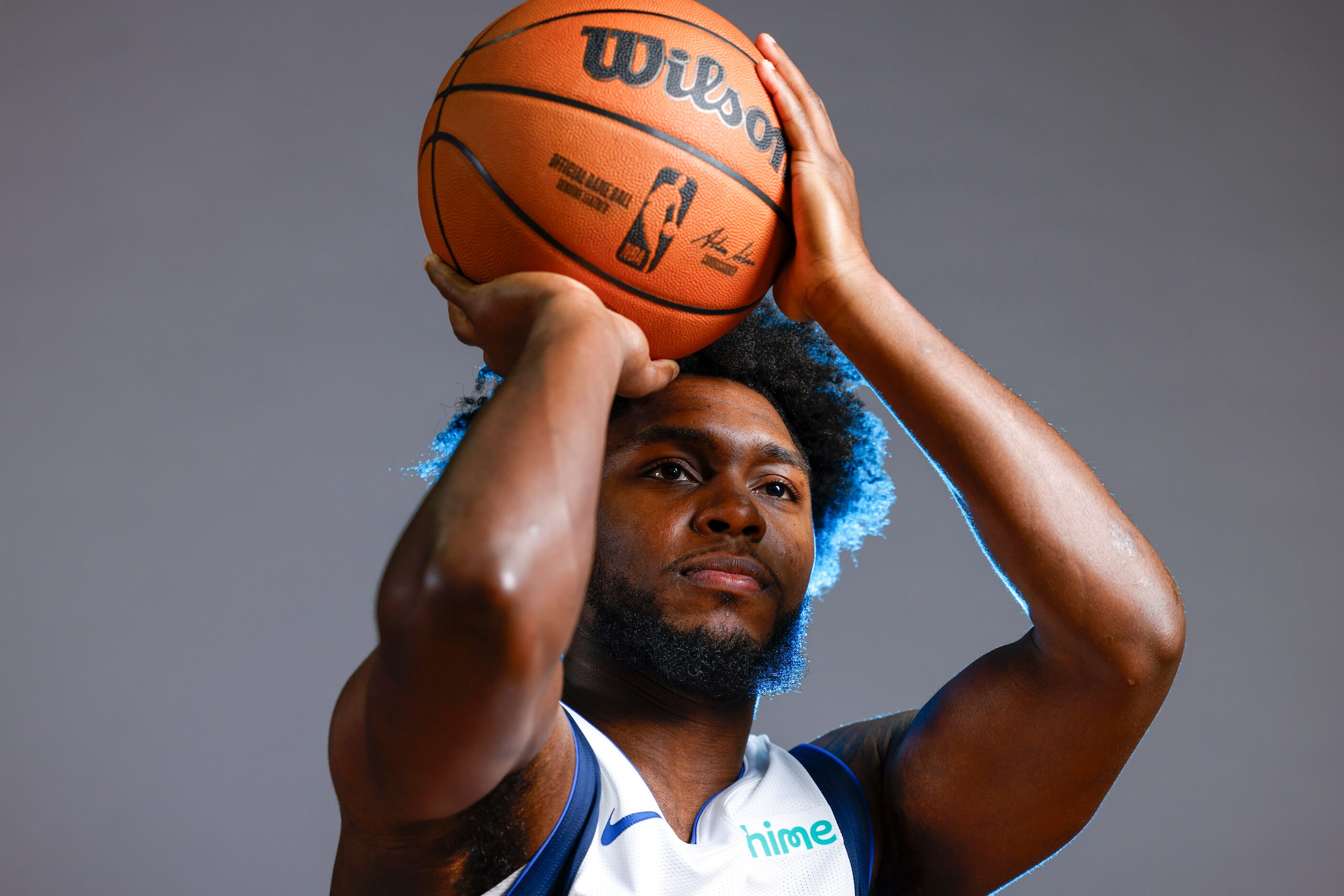 Dallas Mavericks’ Jordan Walker poses for a photo during the media day on Friday, Sept. 29,...