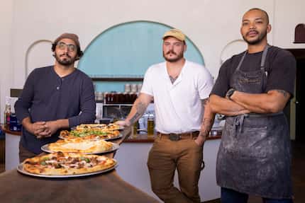 (From left) Co-founder brewer Aaron Garcia, owner and CEO Jacob Boger and Chef Desmon "Dez"...