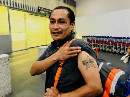 Arnold Guaderrama was deported from Dallas where he grew up. He misses Dallas, as his tattoo...