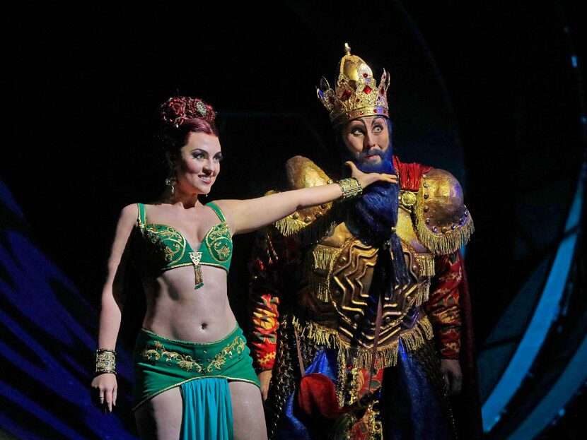 Venera Gimadieva (Queen Of Shemakha) and Tim Mix (King Dodon) in the Santa Fe Opera's The...