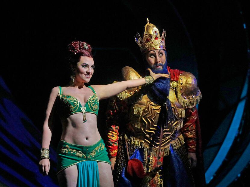 Venera Gimadieva (Queen Of Shemakha) and Tim Mix (King Dodon) in the Santa Fe Opera's The...