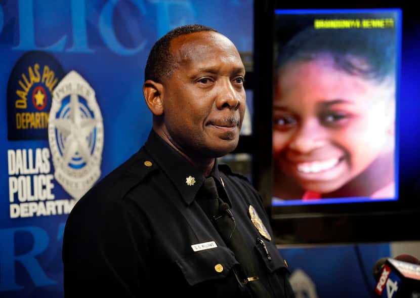Dallas police Maj. Danny Williams of the Crimes Against Persons Division paused while...