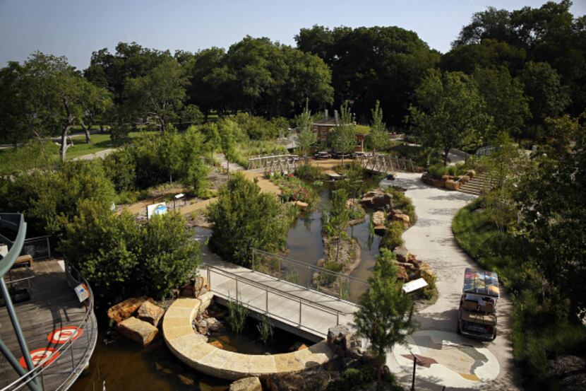 The "Wild Wetlands Walk" and other features at the Rory Meyers Children's Adventure Garden...