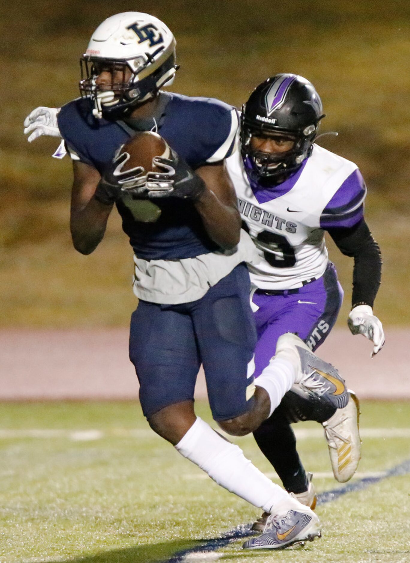 Little Elm High School wide receiver Ryan Watts (6) catches a pass in front of Independence...