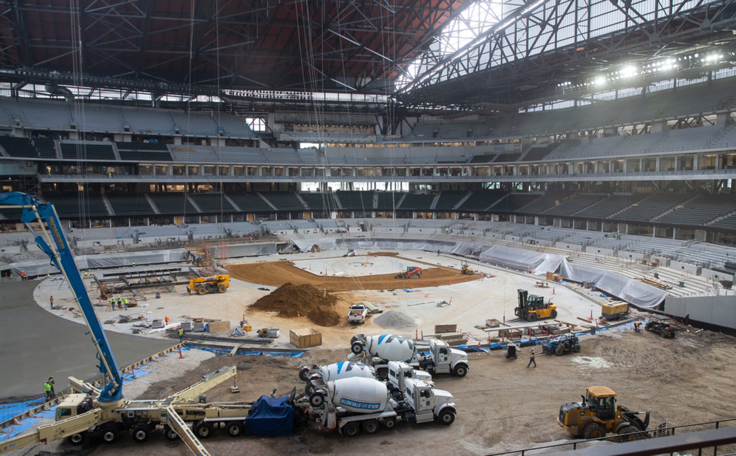 The Globe Life Field during the Rangers' Peek at the Park fanfest on Jan. 25, 2020 in...