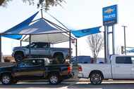Trucks for sale Friday, April, 7, at Chevrolet in Grapevine, Texas.