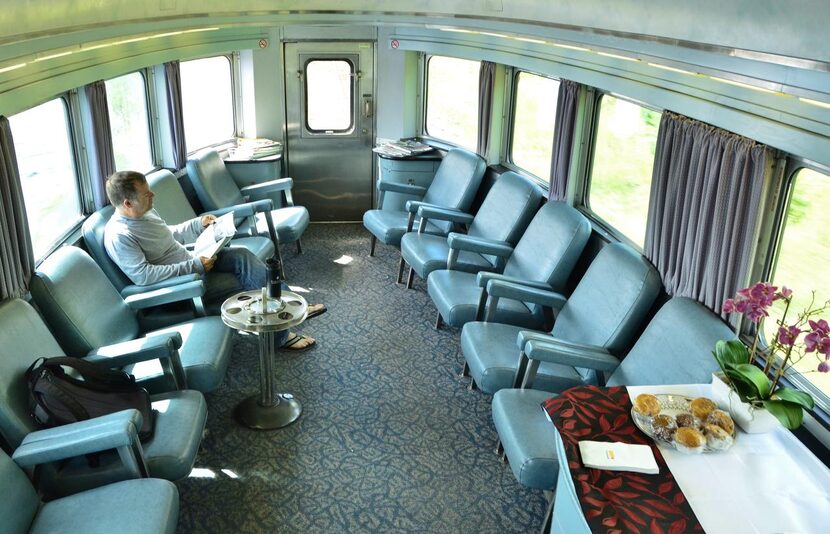 The Panorama car  at the end of the Via Rail Canadian offers a perfect place to relax, wind...