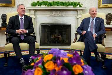 President Joe Biden meets with House Speaker Kevin McCarthy of Calif., to discuss the debt...