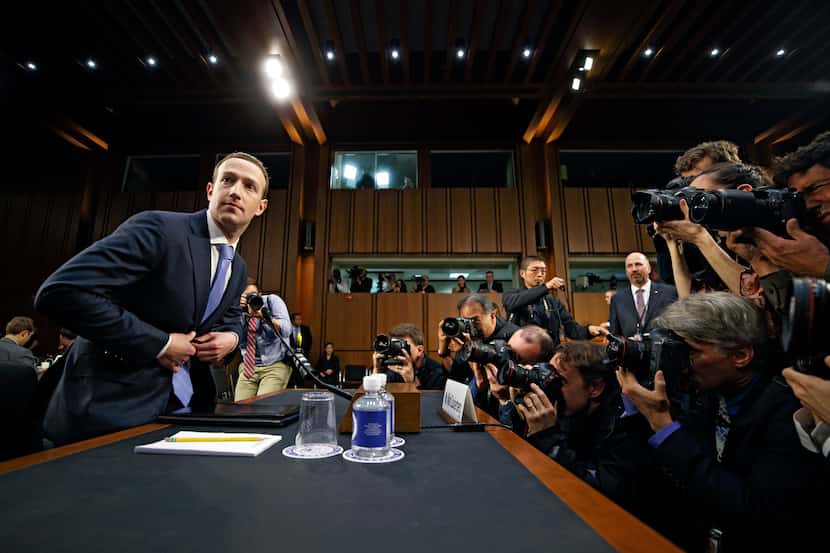 Facebook CEO Mark Zuckerberg testified at a Senate hearing in Washington and apologized for...