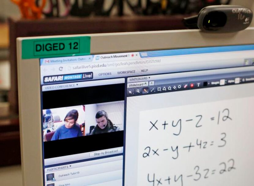 
Janani Ramachandran (left), a senior at Plano Senior High School, tutors Ryan Phillips, a...