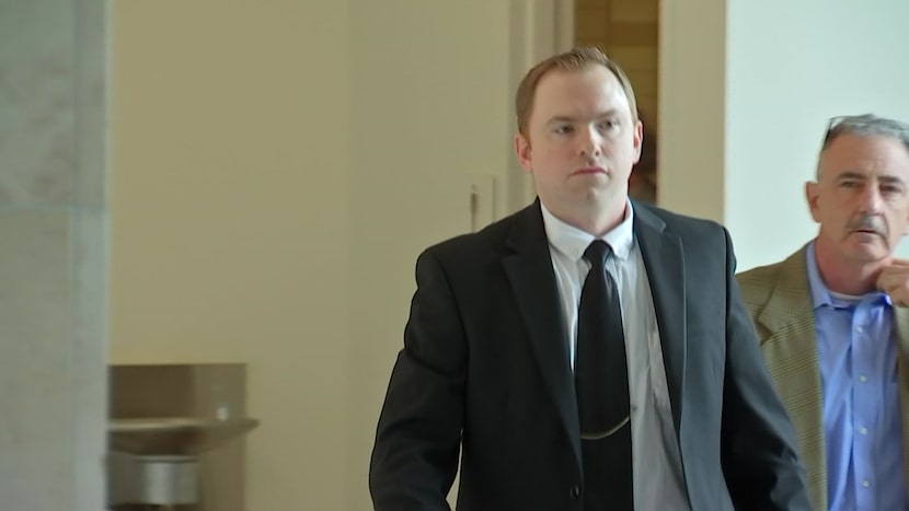 Aaron Dean is seen at the Tom Vandergriff Civil Courts Building in Fort Worth. On Monday,...