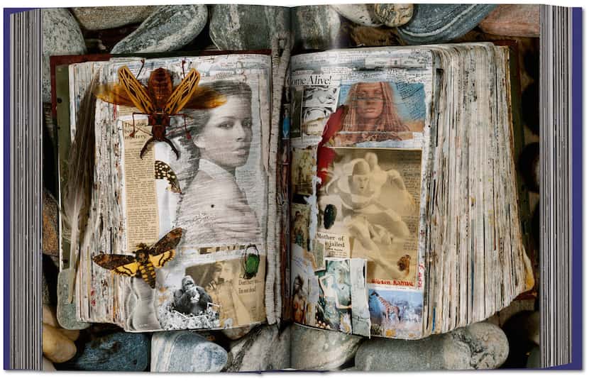 A spread from the book 'Peter Beard,' published by Taschen, showing his work. 