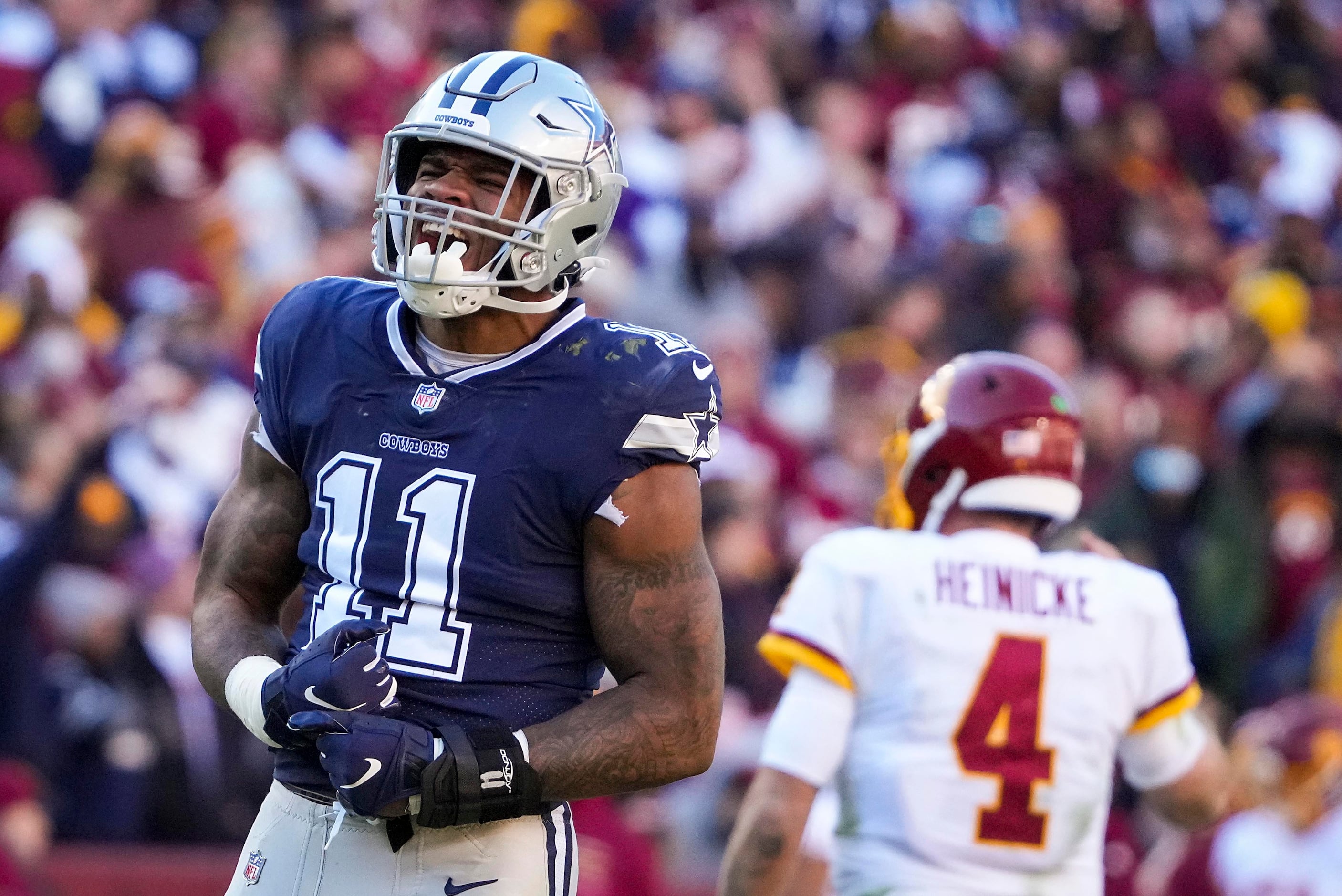 Watch: Cowboys DE Randy Gregory records first career interception vs.  Washington