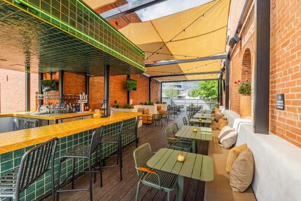 Culpepper Cattle Co. in Deep Ellum has a side patio at the edge of the historic building....