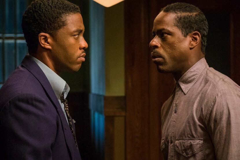 Thurgood's coming: Chadwick Boseman (left) as Thurgood Marshall and Sterling K. Brown in a...