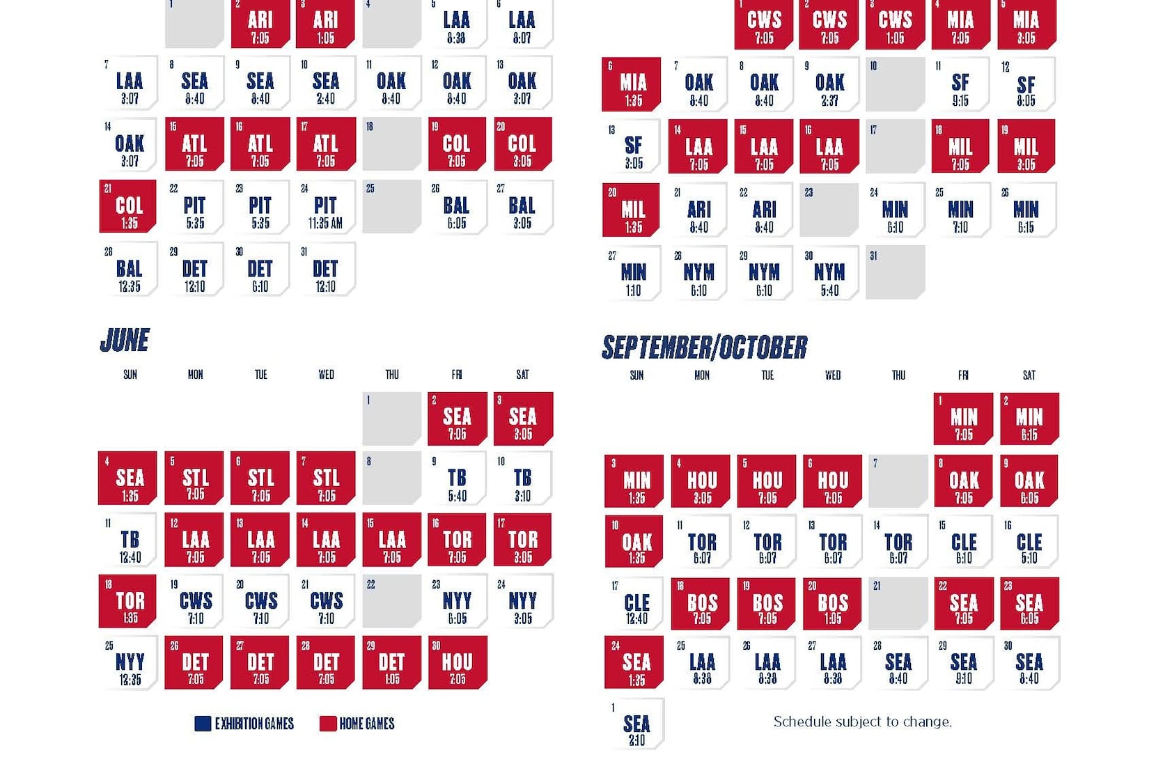 Texas Rangers announce game times for 2023 regular season schedule