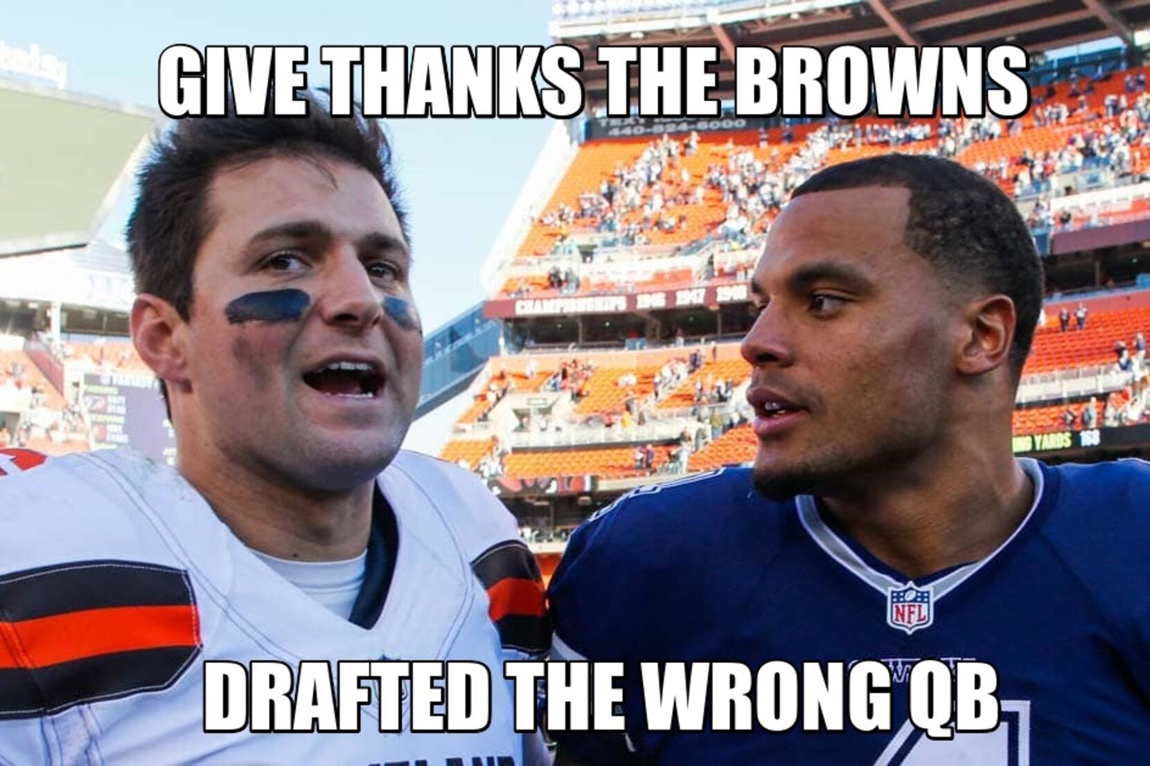 The top fan-made memes from the Cowboys' win over the Browns: Romo has been  Bledsoe'd