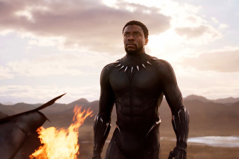 This image released by Disney and Marvel Studios' shows Chadwick Boseman in a scene from...