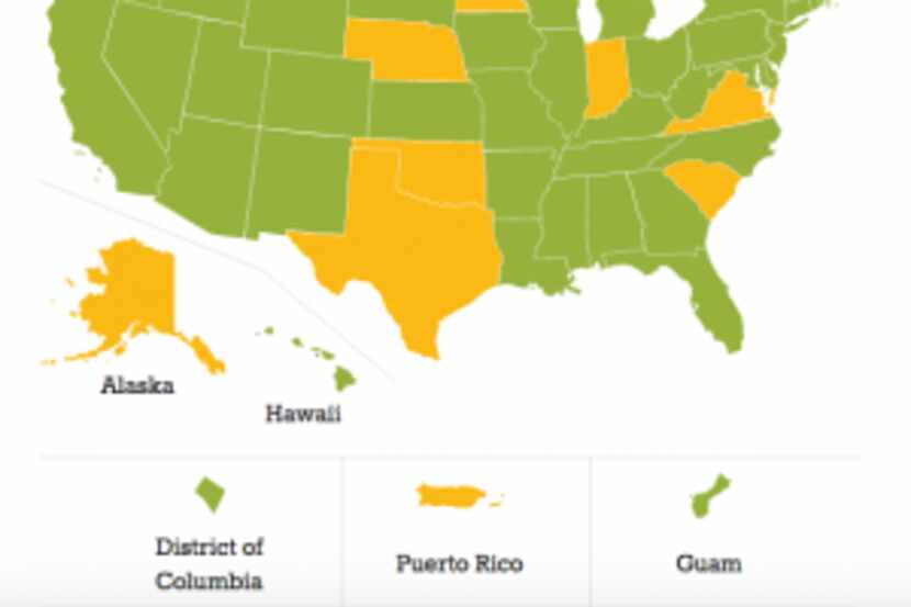  A map of the states that have adopted the Common Core State Standards. (corestandards.org)