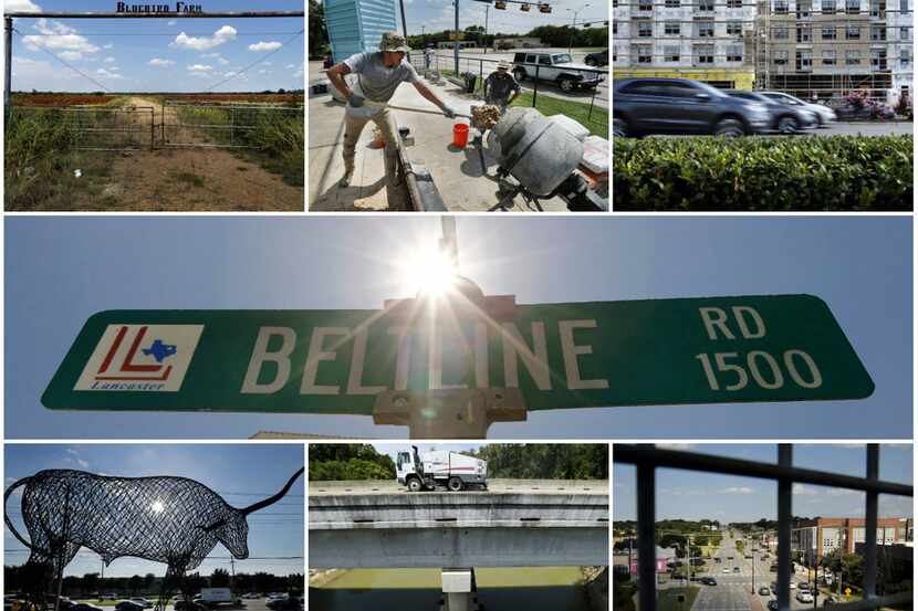 Along Belt Line/Beltline Road on Aug. 7, 2019: From top left to right, the Bluebird Farm...