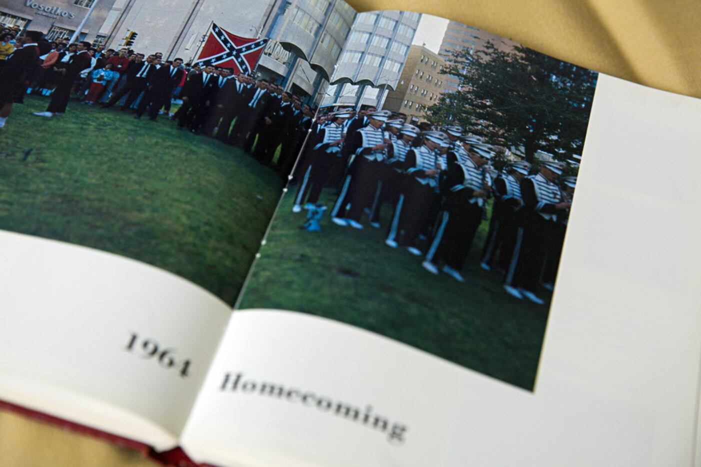 A yearbook from Midland Lee High School shows students during the 1964 homecoming parade...