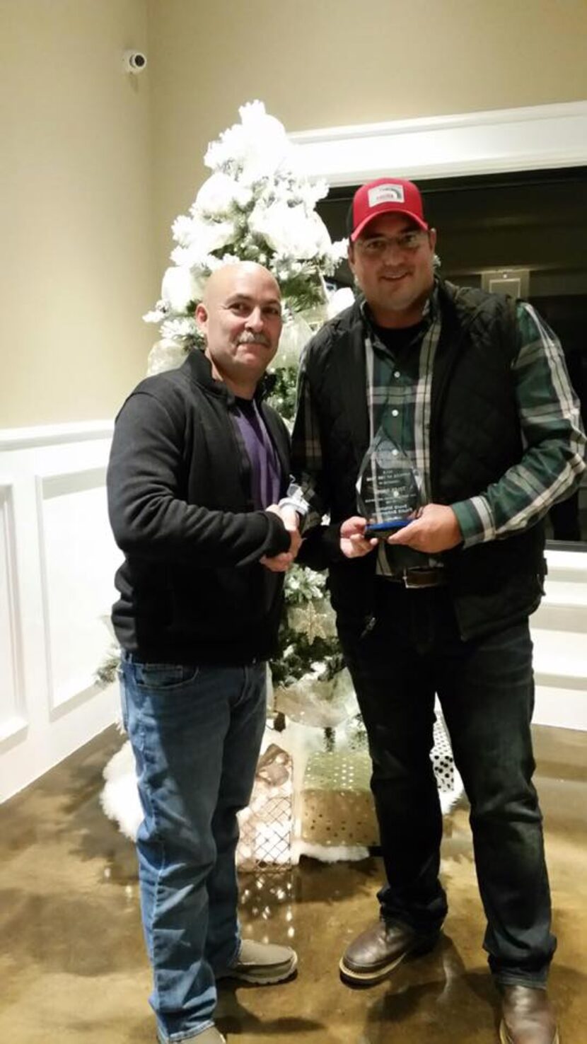 Balch Springs Officer Tyler Gross (right) with Police Chief Jonathan Haber. Gross was the...