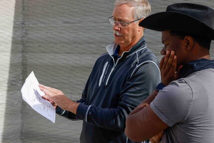 Tom Bugg, left, of Kitchen Logistics LLC consults with Treyvon Perry, CEO and founder of Von...