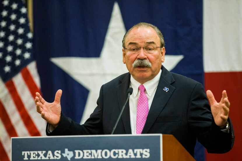 Texas Democratic Party Chairman Gilberto Hinojosa spoke during the Texas delegation...