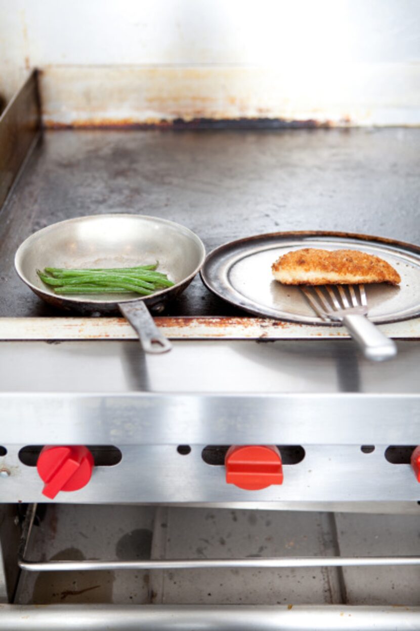 Food being prepared at the Rosemont restaurant.