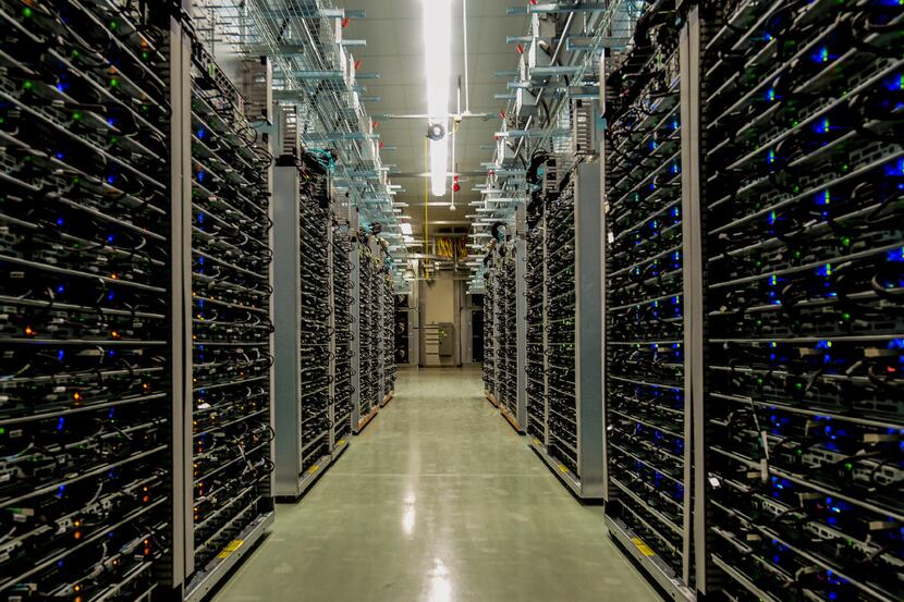 In a photo from Google, a Google data center in Oklahoma. For decades, dominance in the...