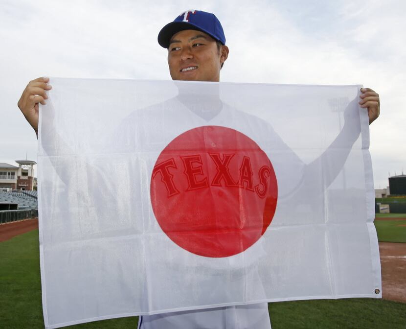Japanese baseball player Kensuke Tanaka was among the foreign-born athletes on the Texas...